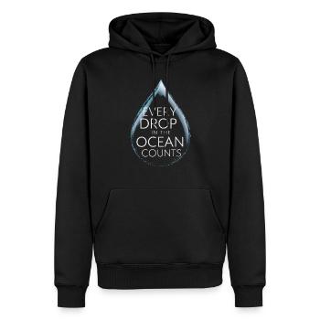 Chaque goutte dans l’océan compte des gouttelettes d’eau de mer - Sweat à capuche Premium bio Homme - noir - Devant - Nico (187cm)