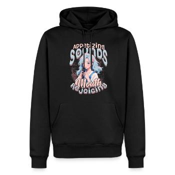 ASMR Murmure Sons appétissants Bouche se réjouissant - Sweat à capuche Premium bio Homme - noir - Devant - Nico (187cm)