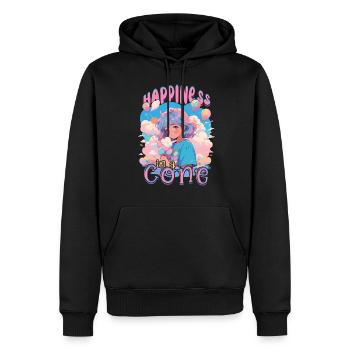 Barbe à papa : le bonheur dans un cône - Sweat à capuche Premium bio Homme - noir - Devant - Nico (187cm)