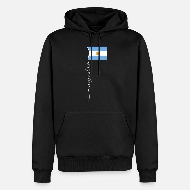 Argentine Cadeau Argentine Drapeau argentin - Sweat à capuche Premium bio Homme - noir