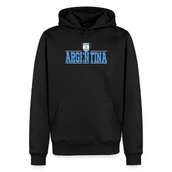 Argentinien Geschenk Argentina Argentine Flagge - Männer Premium Bio Hoodie - Schwarz - Vorne - Nico (187cm)