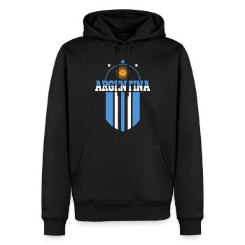Argentinien Geschenk Argentina Argentine Flagge - Männer Premium Bio Hoodie - Schwarz - Vorne - Nico (187cm)