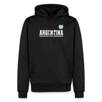 Argentine Cadeau Argentine Drapeau argentin - Sweat à capuche Premium bio Homme - noir - Devant - Nico (187cm)