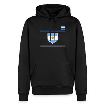 Argentine Cadeau Argentine Drapeau argentin - Sweat à capuche Premium bio Homme - noir - Devant - Nico (187cm)