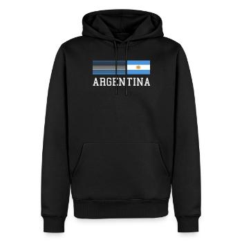 Argentinien Geschenk Argentina Argentine Flagge - Männer Premium Bio Hoodie - Schwarz - Vorne - Nico (187cm)