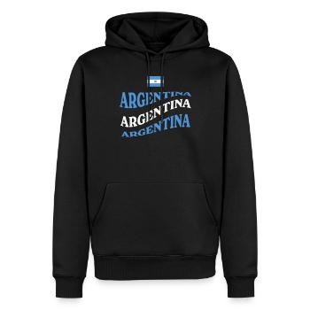 Argentinien Geschenk Argentina Argentine Flagge - Männer Premium Bio Hoodie - Schwarz - Vorne - Nico (187cm)