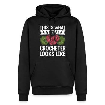 Voici à quoi ressemble un grand crocheteur - Croche - Sweat à capuche Premium bio Homme - noir - Devant - Nico (187cm)