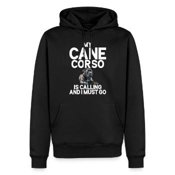 Cane Corso Gifts - Men’s Premium Organic Hoodie - black - Front - Nico (187cm)