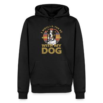 Je préfère être avec mon chien - Sweat à capuche Premium bio Homme - noir - Devant - Nico (187cm)