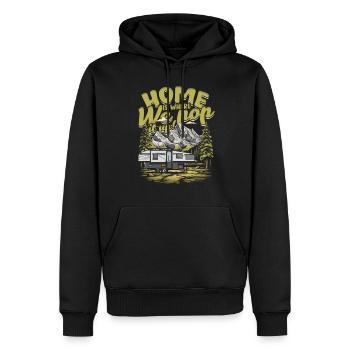 Pop Up Camper Home Is Where We Pop It Up - Männer Premium Bio Hoodie - Schwarz - Vorne - Nico (187cm)