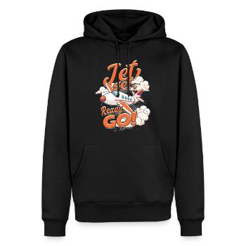 Premier vol Vol en avion - Sweat à capuche Premium bio Homme - noir - Devant - Nico (187cm)