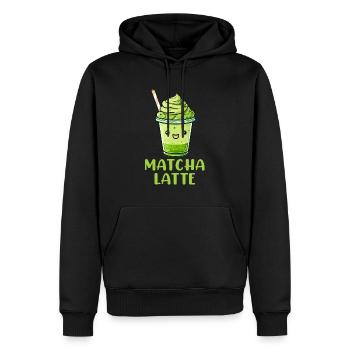 Matchaholic, matcha - Männer Premium Bio Hoodie - Schwarz - Vorne - Nico (187cm)
