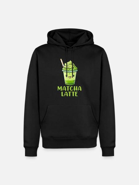 Matchaholic, matcha - Männer Premium Bio Hoodie - Schwarz