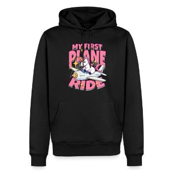 Premier vol Vol en avion - Sweat à capuche Premium bio Homme - noir - Devant - Nico (187cm)