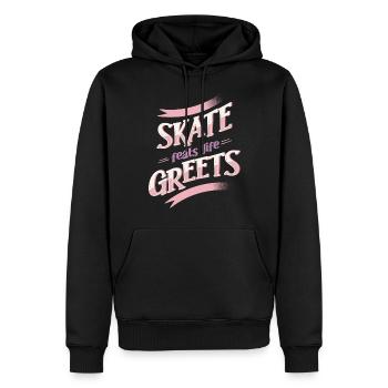 Rollerskater Party Skate Feats Life Greets Gift - Männer Premium Bio Hoodie - Schwarz - Vorne - Nico (187cm)
