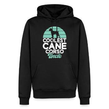 Cane Corso Gifts - Men’s Premium Organic Hoodie - black - Front - Nico (187cm)