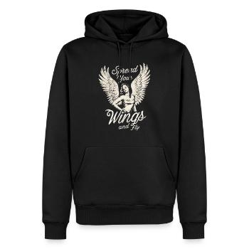 Breite deine Flügel aus und fliege Angel Angelwings Woman - Männer Premium Bio Hoodie - Schwarz - Vorne - Nico (187cm)