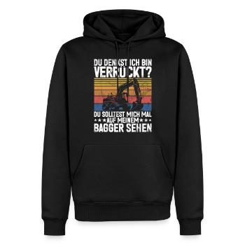 Baggerfahrer Lustige Bauarbeiter Beruf Excavator - Männer Premium Bio Hoodie - Schwarz - Vorne - Nico (187cm)