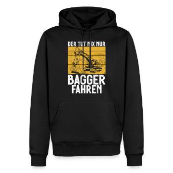 Baggerfahrer Lustige Bauarbeiter Beruf Excavator - Männer Premium Bio Hoodie - Schwarz - Vorne - Nico (187cm)
