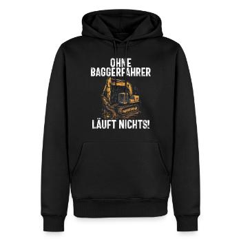 Baggerfahrer Lustige Bauarbeiter Beruf Excavator - Männer Premium Bio Hoodie - Schwarz - Vorne - Nico (187cm)
