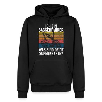 Baggerfahrer Lustige Bauarbeiter Beruf Excavator - Männer Premium Bio Hoodie - Schwarz - Vorne - Nico (187cm)