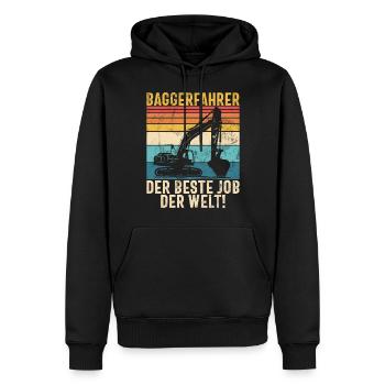 Baggerfahrer Lustige Bauarbeiter Beruf Excavator - Männer Premium Bio Hoodie - Schwarz - Vorne - Nico (187cm)