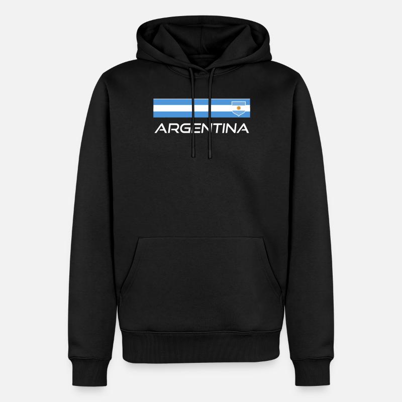 Argentine Cadeau Argentine Drapeau argentin - Sweat à capuche Premium bio Homme - noir
