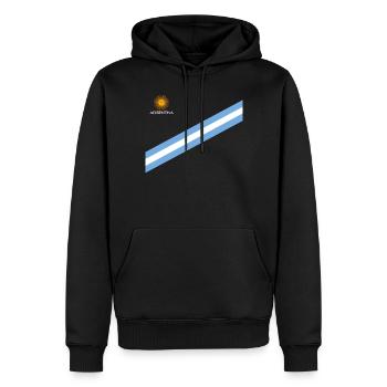 Argentinien Geschenk Argentina Argentine Flagge - Männer Premium Bio Hoodie - Schwarz - Vorne - Nico (187cm)