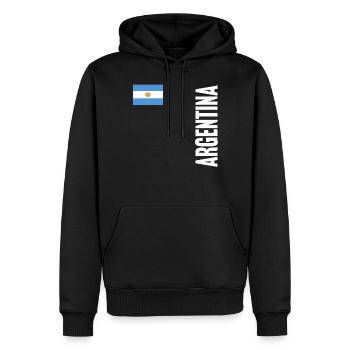 Argentinien Geschenk Argentina Argentine Flagge - Männer Premium Bio Hoodie - Schwarz - Vorne - Nico (187cm)