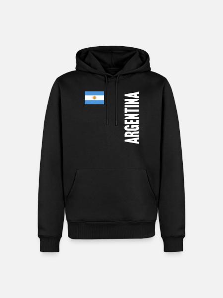 Argentine Cadeau Argentine Drapeau argentin - Sweat à capuche Premium bio Homme - noir