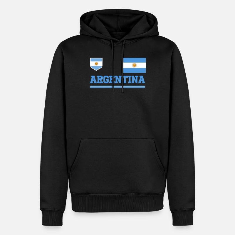 Argentine Cadeau Argentine Drapeau argentin - Sweat à capuche Premium bio Homme - noir