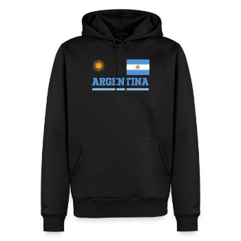 Argentinien Geschenk Argentina Argentine Flagge - Männer Premium Bio Hoodie - Schwarz - Vorne - Nico (187cm)