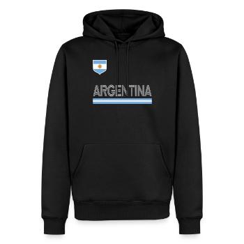 Argentinien Geschenk Argentina Argentine Flagge - Männer Premium Bio Hoodie - Schwarz - Vorne - Nico (187cm)