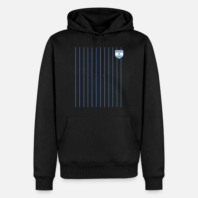 Argentine Cadeau Argentine Drapeau argentin - Sweat à capuche Premium bio Homme - noir