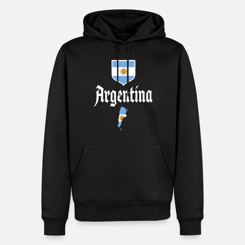Argentine Cadeau Argentine Drapeau argentin - Sweat à capuche Premium bio Homme - noir