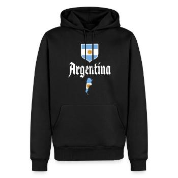 Argentinien Geschenk Argentina Argentine Flagge - Männer Premium Bio Hoodie - Schwarz - Vorne - Nico (187cm)