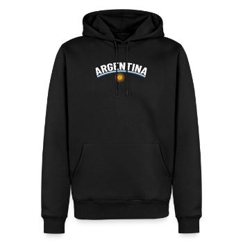 Argentinien Geschenk Argentina Argentine Flagge - Männer Premium Bio Hoodie - Schwarz - Vorne - Nico (187cm)