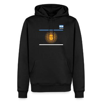 Argentine Cadeau Argentine Drapeau argentin - Sweat à capuche Premium bio Homme - noir - Devant - Nico (187cm)
