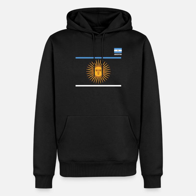 Argentine Cadeau Argentine Drapeau argentin - Sweat à capuche Premium bio Homme - noir