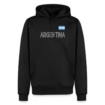 Argentinien Geschenk Argentina Argentine Flagge - Männer Premium Bio Hoodie - Schwarz - Vorne - Nico (187cm)