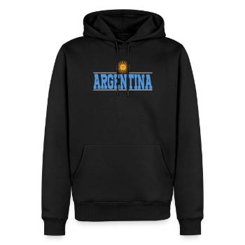 Argentine Cadeau Argentine Drapeau argentin - Sweat à capuche Premium bio Homme - noir - Devant - Nico (187cm)