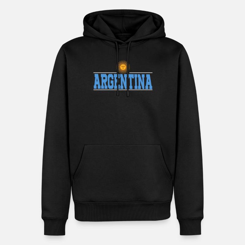 Argentine Cadeau Argentine Drapeau argentin - Sweat à capuche Premium bio Homme - noir