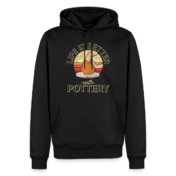 Pottery Ceramics Artist Retro - Men’s Premium Organic Hoodie - black - Front - Nico (187cm)