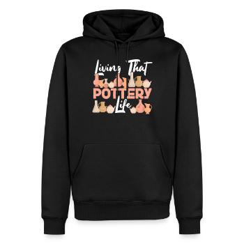 Pottery Ceramics Artist Living - Men’s Premium Organic Hoodie - black - Front - Nico (187cm)