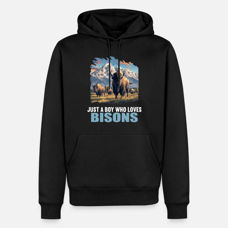 Bisons Bison - Männer Premium Bio Hoodie - Schwarz