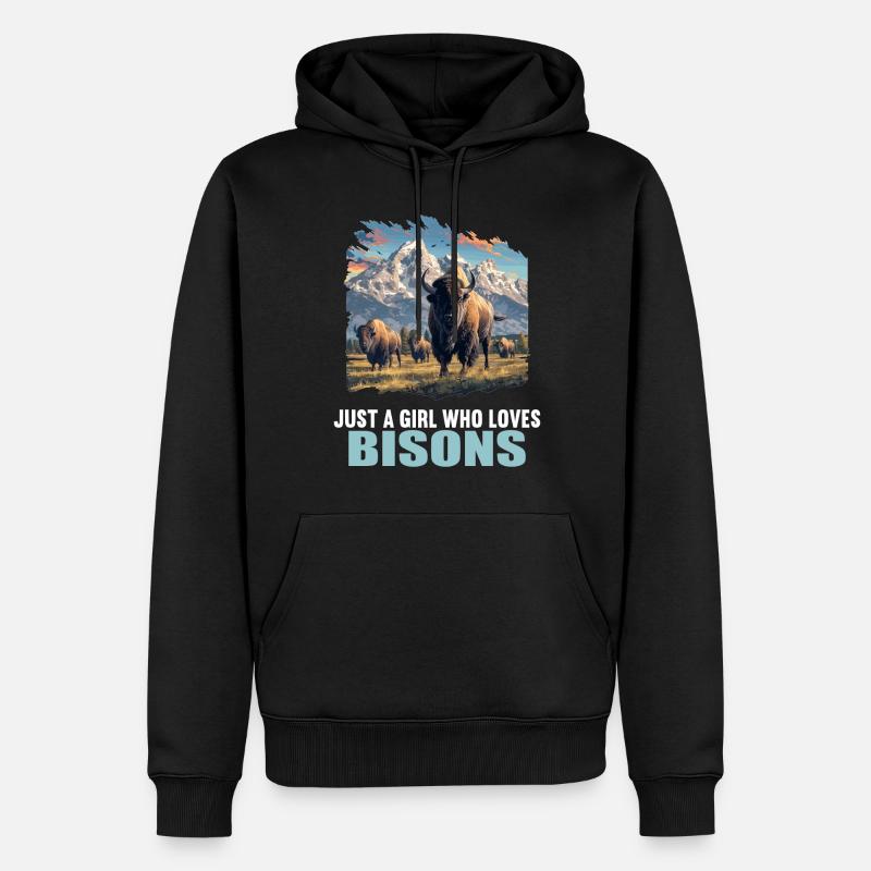 Bisons Bison - Sweat à capuche Premium bio Homme - noir