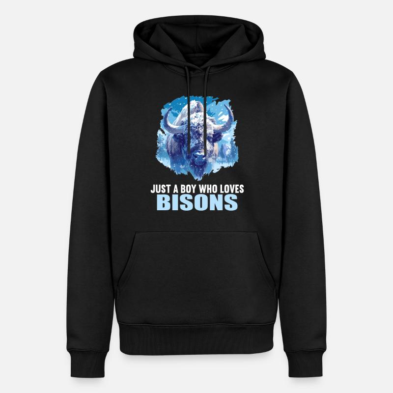 Bisons Bison - Männer Premium Bio Hoodie - Schwarz