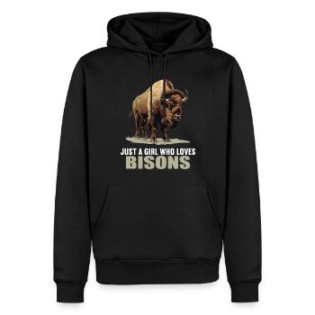 Bisons Bison - Männer Premium Bio Hoodie - Schwarz - Vorne - Nico (187cm)