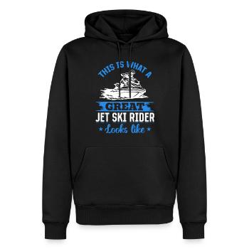 Voici à quoi ressemble un grand pilote de jet ski - Fu - Sweat à capuche Premium bio Homme - noir - Devant - Nico (187cm)