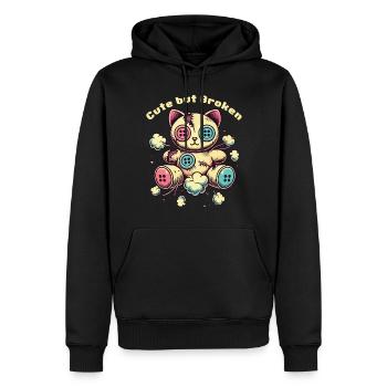 Mentaler Psychopath Süß Aber Kaputt Katze - Männer Premium Bio Hoodie - Schwarz - Vorne - Nico (187cm)
